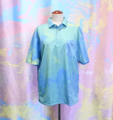 マーブリング　ポロシャツ　L