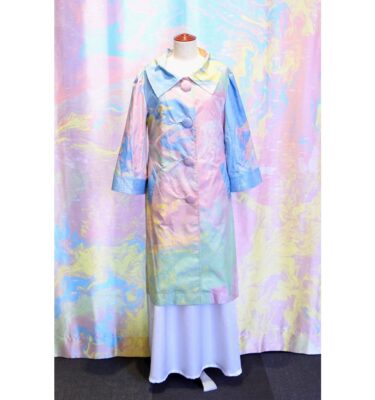 マーブリング　くるみボタン　レインコート